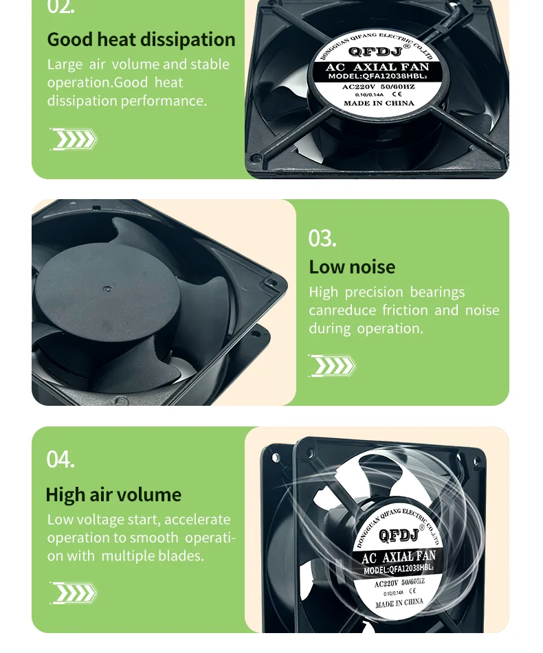 Speed Ac12038bl Ball Bearing, 220V, 230V, 240V, 120mm - detail 12