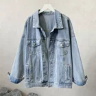 Jacket Denim Denim 2021 Women Newest Style Lady Jean Jacket Long Sleeve Loose Denim Jacket Denim Jacket