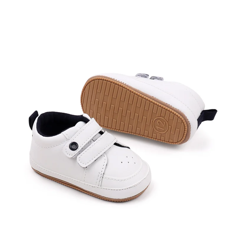 Wholesale Unisex Spring Autumn Baby Casual Shoes White Prewalker First Walking Shoes Boys Girls Breathable Lightweight Solid factory