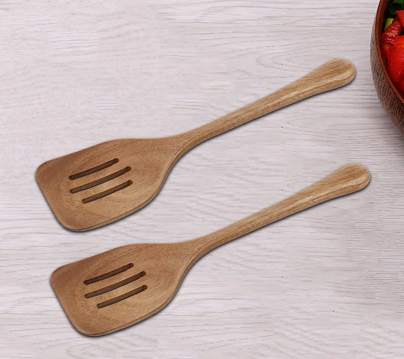 Wooden Spoons for Cooking Nonstick Wood Kitchen Utensil Cooking Spoons Natural Teak Kitchen Utensils Set Of 8PCS