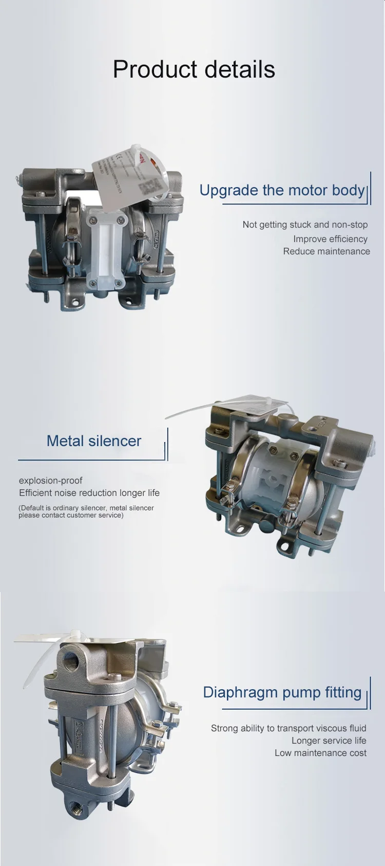 1/4'' hindi kinakalawang na asero pneumatic diaphragm pump P.025/SZPPP/TNL/TF/STV na may PTFE wilden diaphragm pump paggawa