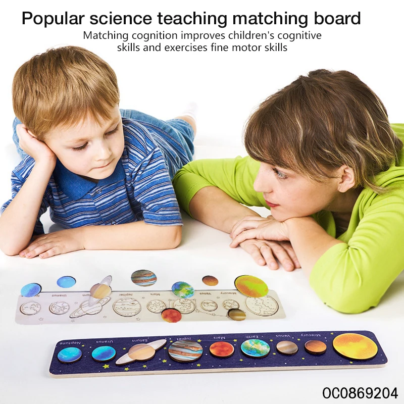 Planets solar system shape matching game wood kids learning toys educational