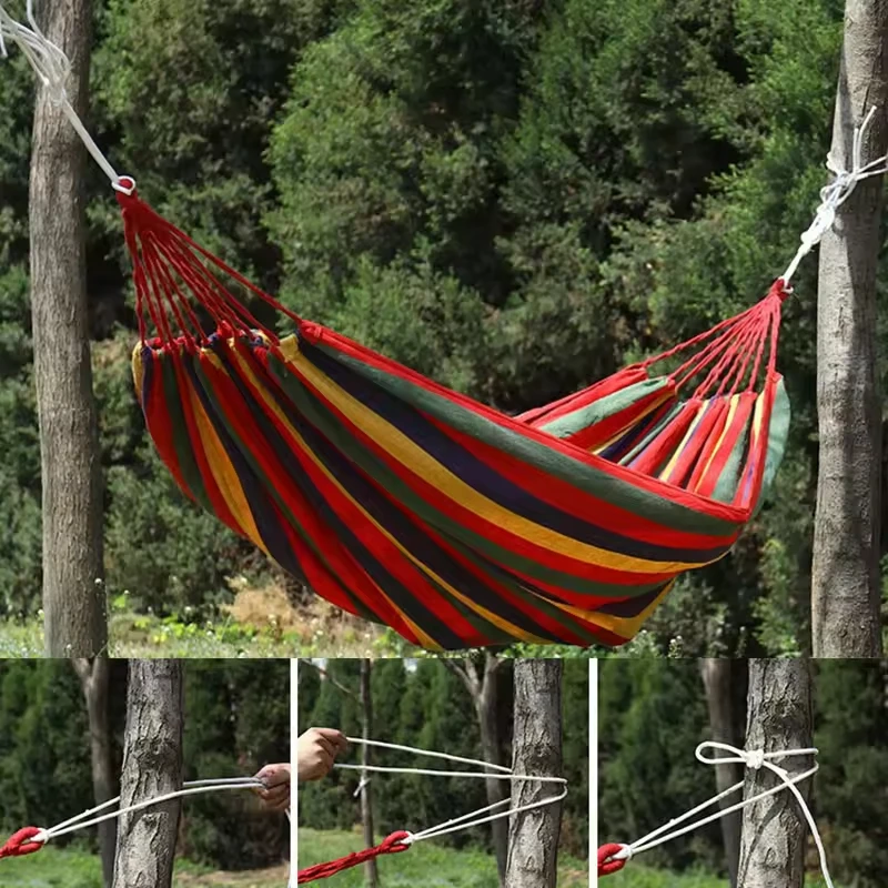 Factory Wholesale Anti-rolling Outdoor Picnic Hanging Bed Camping Hammock Portable Folding Canvas Swing Chair