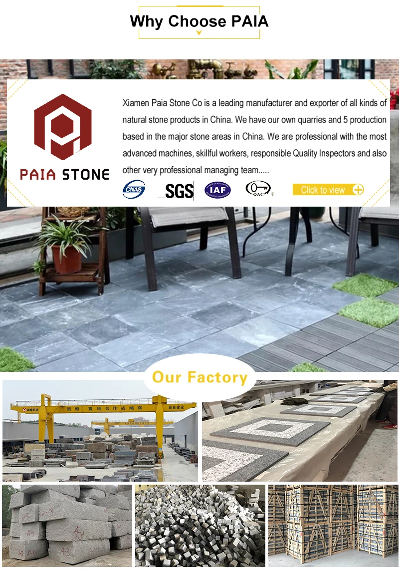 Landscape Outdoor Natural Square Grey Granite Paving Stone Patio Flooring Tiles