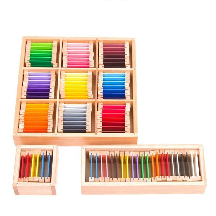 Montessori Sensorial Tablet Learning Colored Material Wooden Preschool Training 