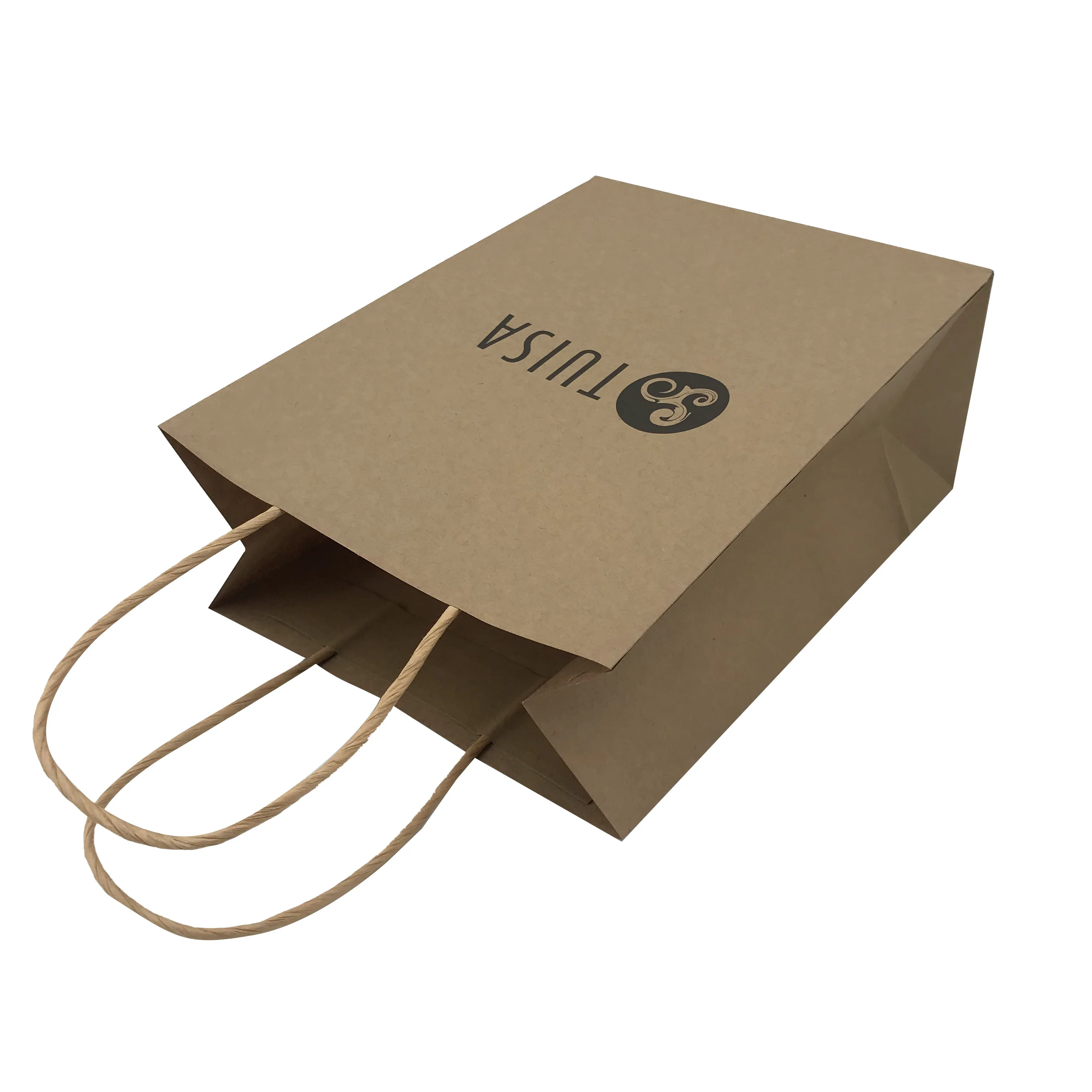 custom brand logo print kraft paper printed bag for clothing