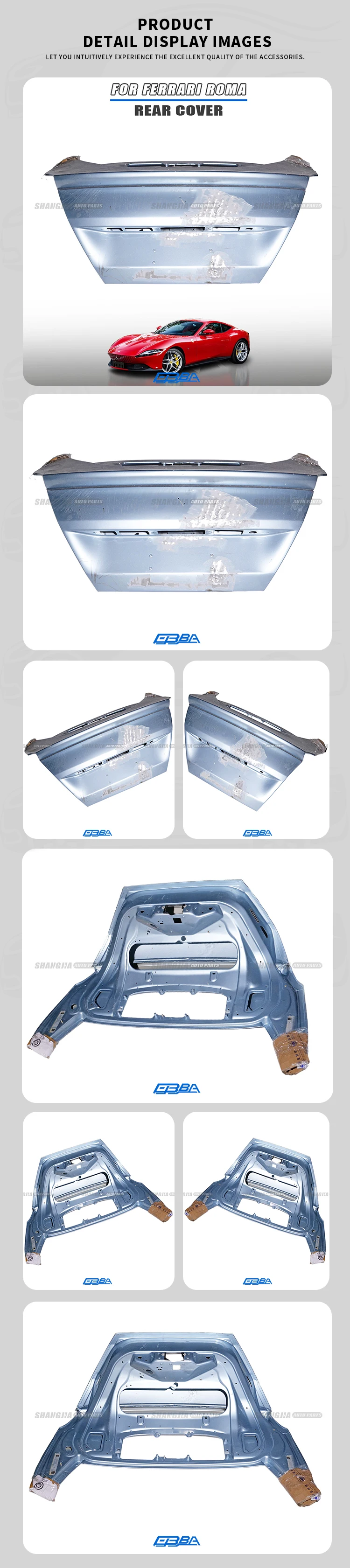 Trunk Lid Boot Lid For Ferrari Roma Tailor Made OEM 985882872 Aluminum Alloy Material Disassembled Car Parts Original Parts details