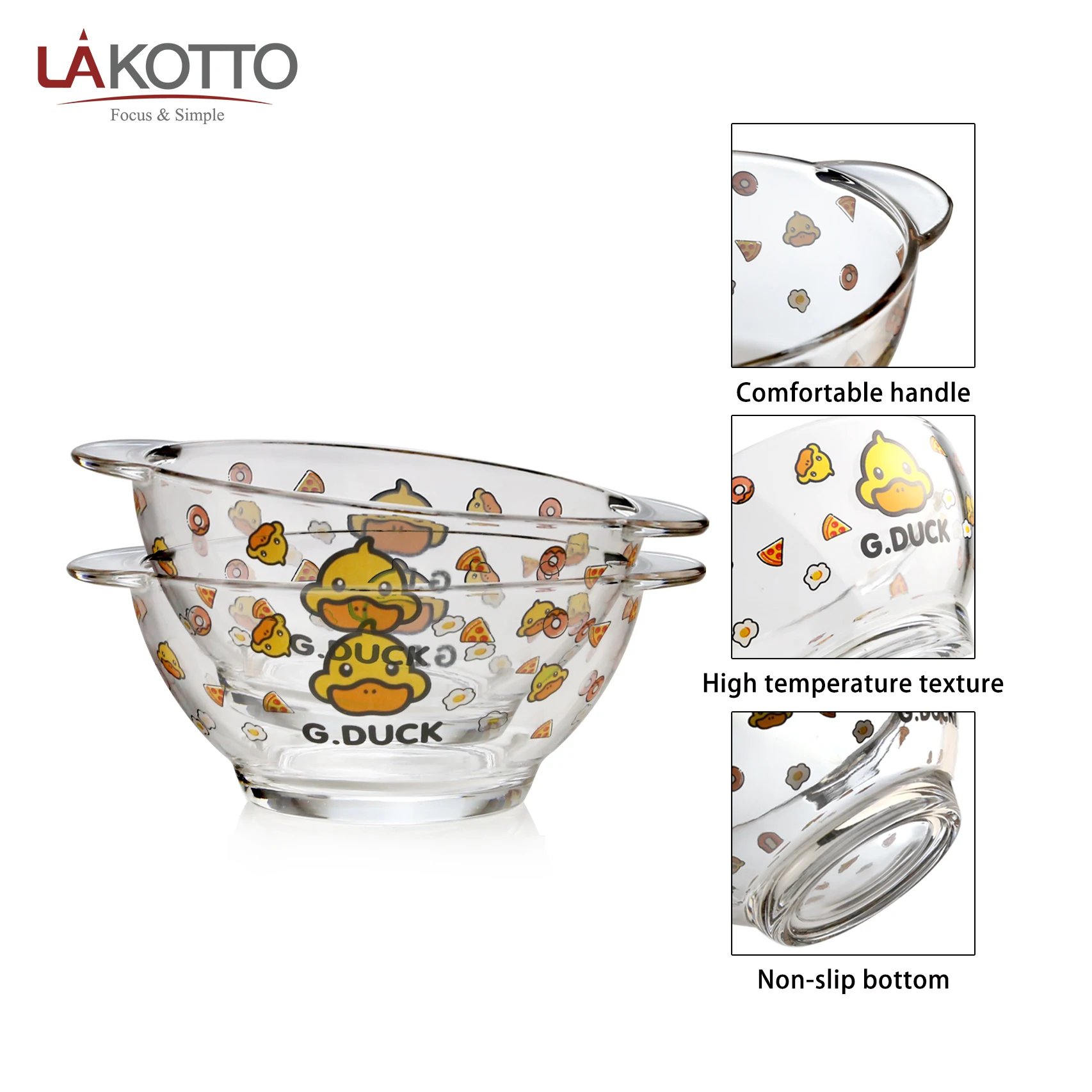 Lovely Round Glass Plate Japanese Style Glass Bowl Double Ear Amber Glass Plate Household For Kitchen