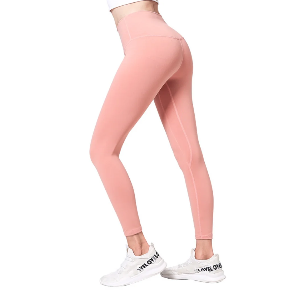 Pocket Women Nude Breathable Gym Pants 
