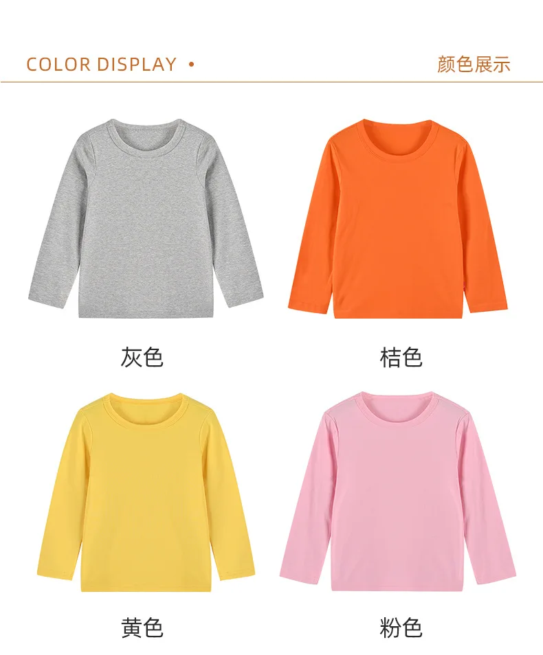 1 11 Years Bulk Plain White Children T Shirts Cotton Kids Long Sleeve