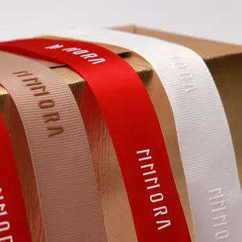 Custom Silicone 3d Logo Grosgrain Ribbon Satin Ribbon For Packaging Strap Tape