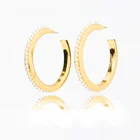 Jewelry Creative Design C-shaped Hoop Earrings Inlaid Full Ring With Small Pearls Geometric Fashion Jewelry