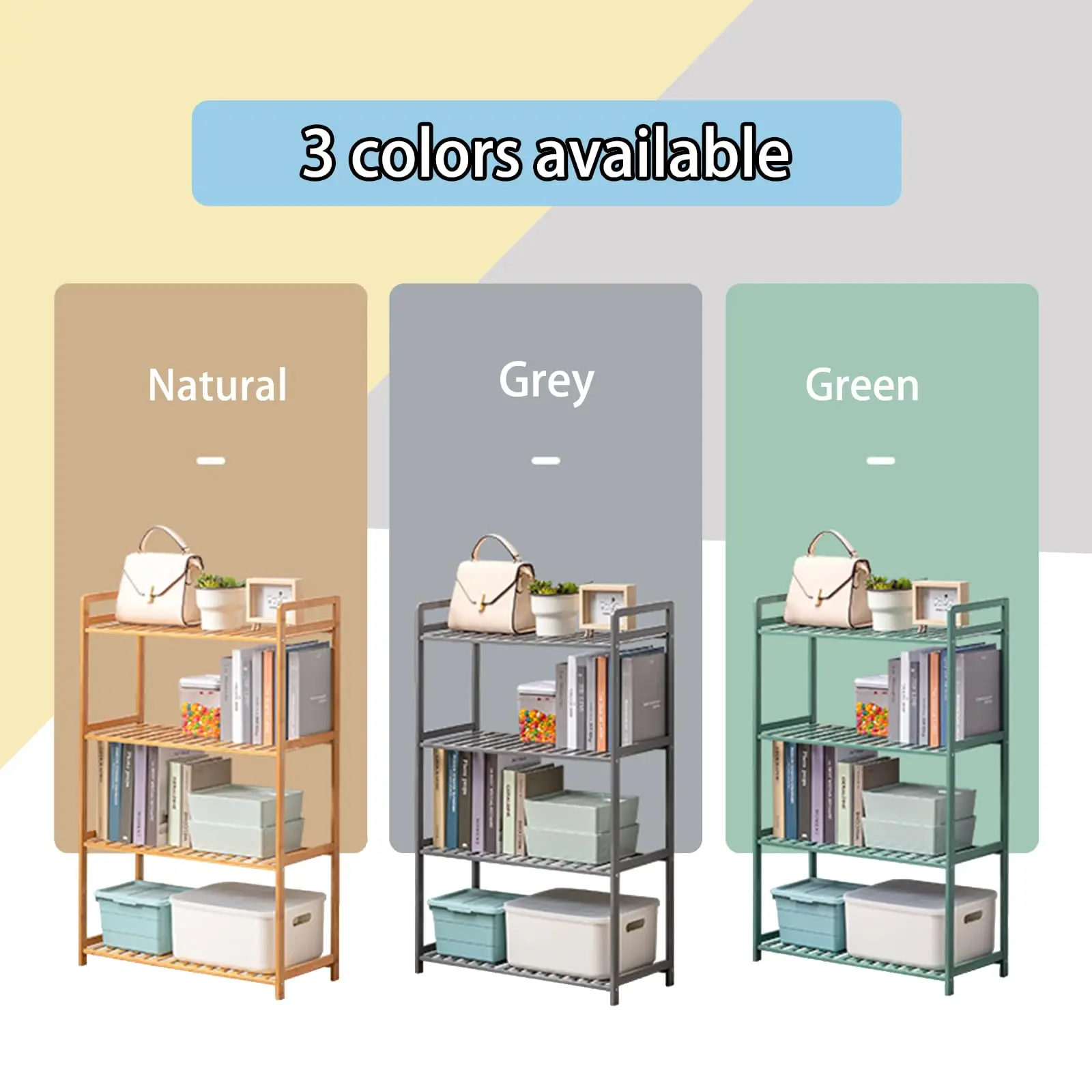 product multifunctional 3 layer bamboo modern sustainable waterproof storage rack for bathrooms kitchens living rooms offices-12
