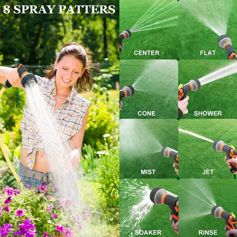 AAA287 Multifunction Watering Spray Gun high pressure Jet Plastic Washing Hose Garden Car sprayer Pipe Water Nozzles