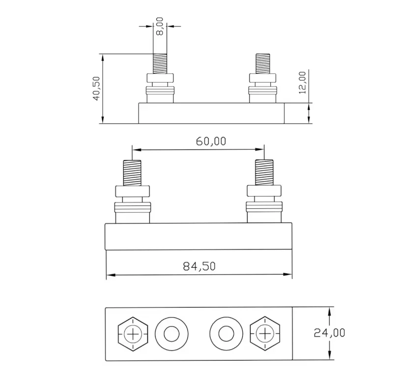 800A 125V UL94V-0 ANL Fuse Holder with Bolt On Black Fuse Block for Automotive Applications