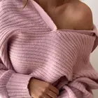 Dress Dresses Winter Fashion V Neck Body Con Women Clothing Sweater Dress Lady Long Tweed Knit Sweater Dresses