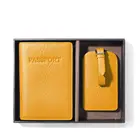Luggage Tag Slim Passport Holder Luggage Tag Travel Gift Set Custom RFID PU Leather Passport Holder Cover