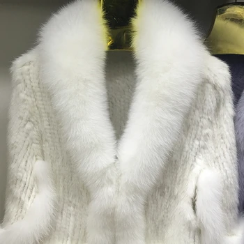 Elegant Style Real Mink Coat Fox Fur collar Women's Winter Coat