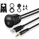 Car Audio Video Cable Audio Video Cable Car Dash Flush Mount Installation USB/Aux RCA Audio Video Accessory Extension Cable
