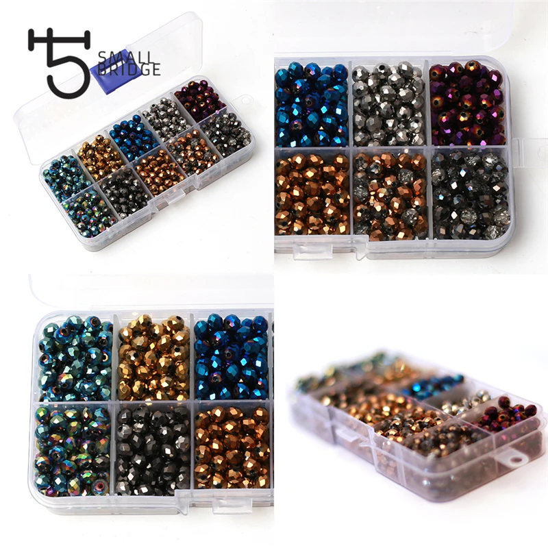 product amazon colorful glass crystal rondelle beads kit for jewelry making diy necklace beads diy jewelry mix loose spacer beads set-35