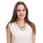 Rings Necklace 50th Birthday Gift For Women 5 Golden Rings Statement Necklace