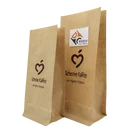 Bag Flat Bottom Bag DXC. 1 Lb. Natural Kraft Brown Compostable Coffee Flat Bottom Bag Paper Lined W/ Tin Tie