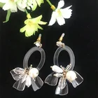 Earing Earring Earrings Clear Acrylic Plate Jewelry Fashion Earing Crystal Petal Earring