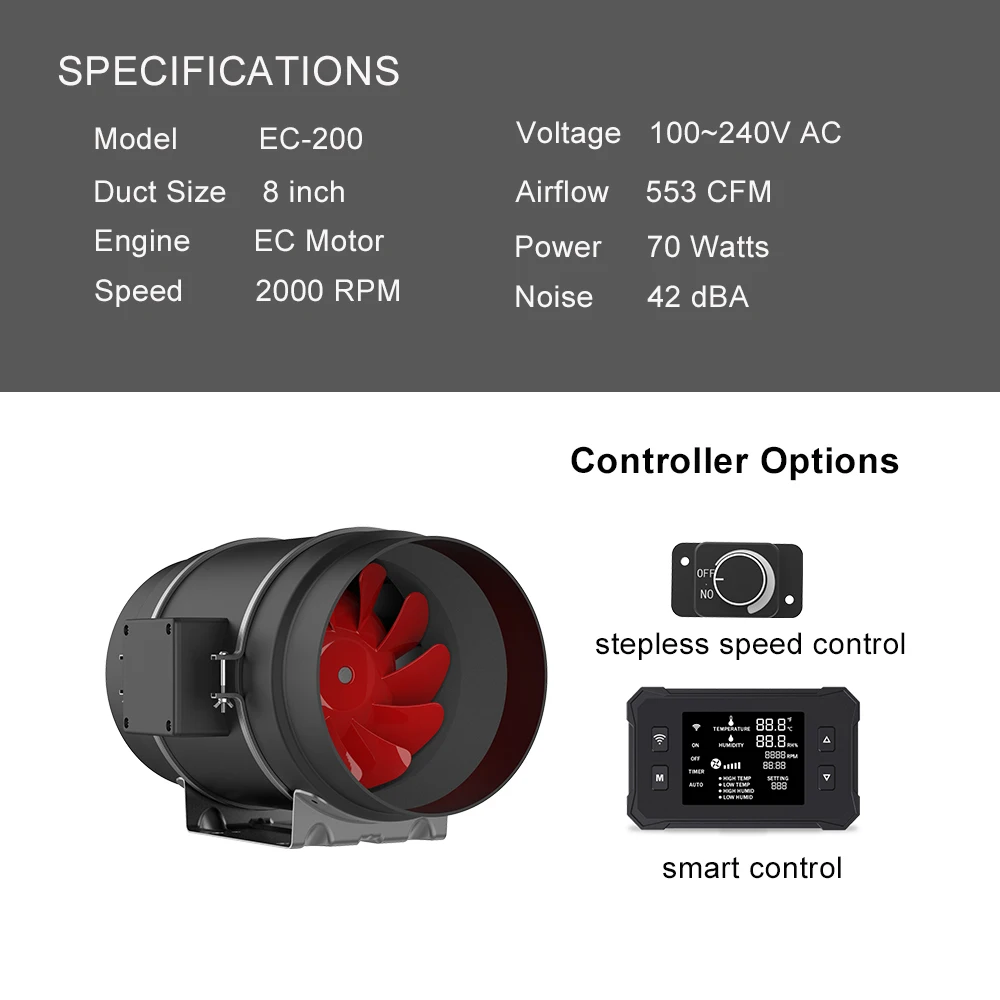 Multi-blade Industrial Cooling Blower, Plastic, 110V or 220V - detail 22