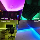 Light Color Changing RGB LED Strip Light 5M 12V 5050 Color Changing With 24Key Remote Control For Bedroom
