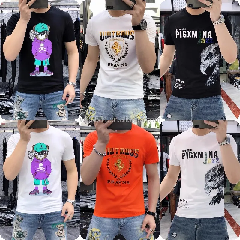 2023 Fashion casual trend T-shirt with five colors flowing color men's clothes