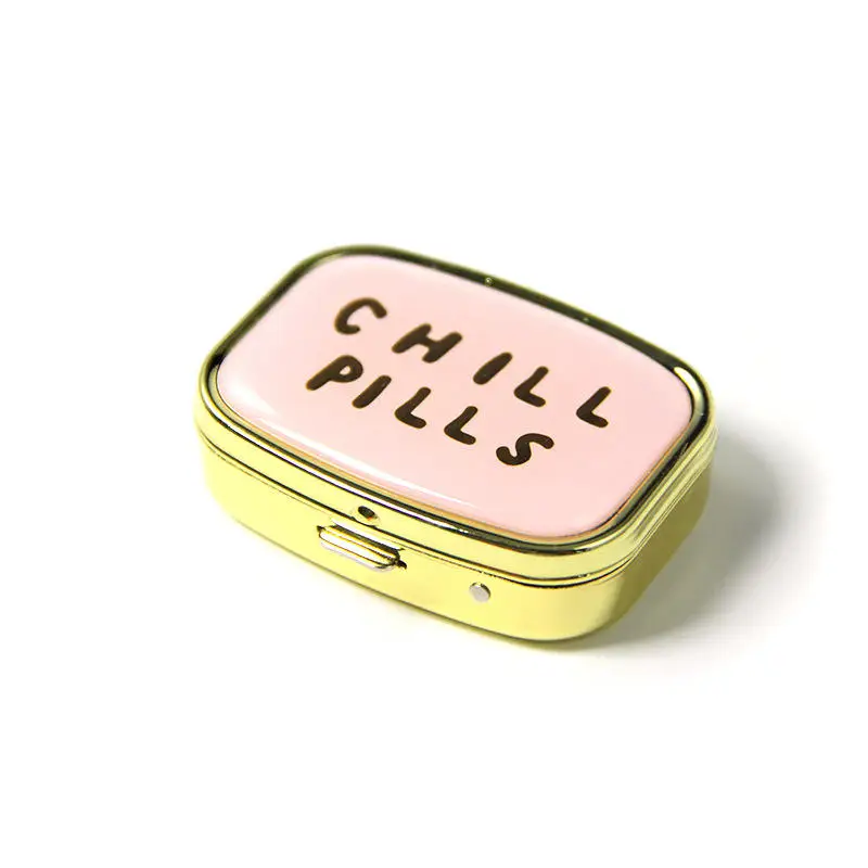 mini metal pill box keychain