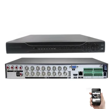 16 Channels cctv Hybrid 5-in-1 dvr price 4K 8.0mp TVI+CVI+AHD+Analog cms system 16ch Disk Surveillance Video Recorder