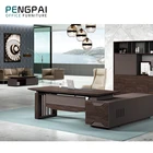 Executive Table Foshan Manufacturer Heat Resistant Walnut MDF L Type Executive Office Table