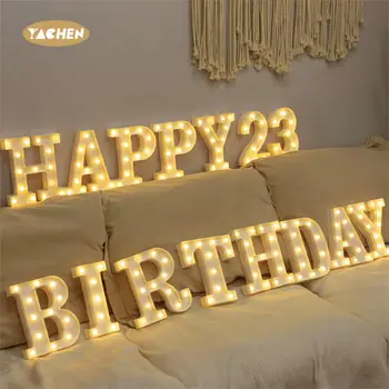 Big Light Up Letters LED Marquee  26 Alphabet and 10 Number for Party Birthday Bar Battery Powered Christmas Decor Letter Lights