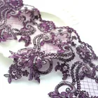 Embroidery Polyerster 100% Polyester Exquisite Embroidery Lace Lace Bridal Wedding Dress Veil Custom Sequin Trim Lace