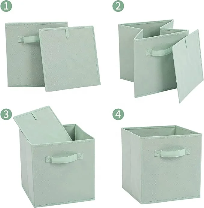 Fabric Storage Bins 6 Pack Fun Colored Durable Storage Cubes with Handles foldable Cube Baskets