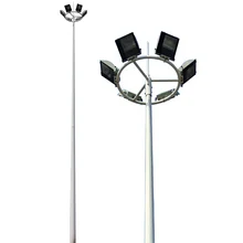 High Mast Lamp Steel Pole With Led Lighting For School Hospital And Airport