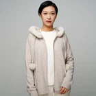 Long Women Cashmere Cardigan 2021 Newest 100% Cashmere Long Womens Cardigan With Hat