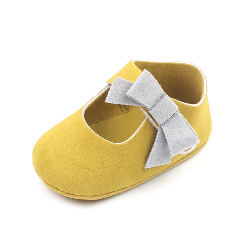 Baby Girls Solid Color Bow Line with 0-1 Year Old Infants Soft Soled Princess Walking Shoes factory