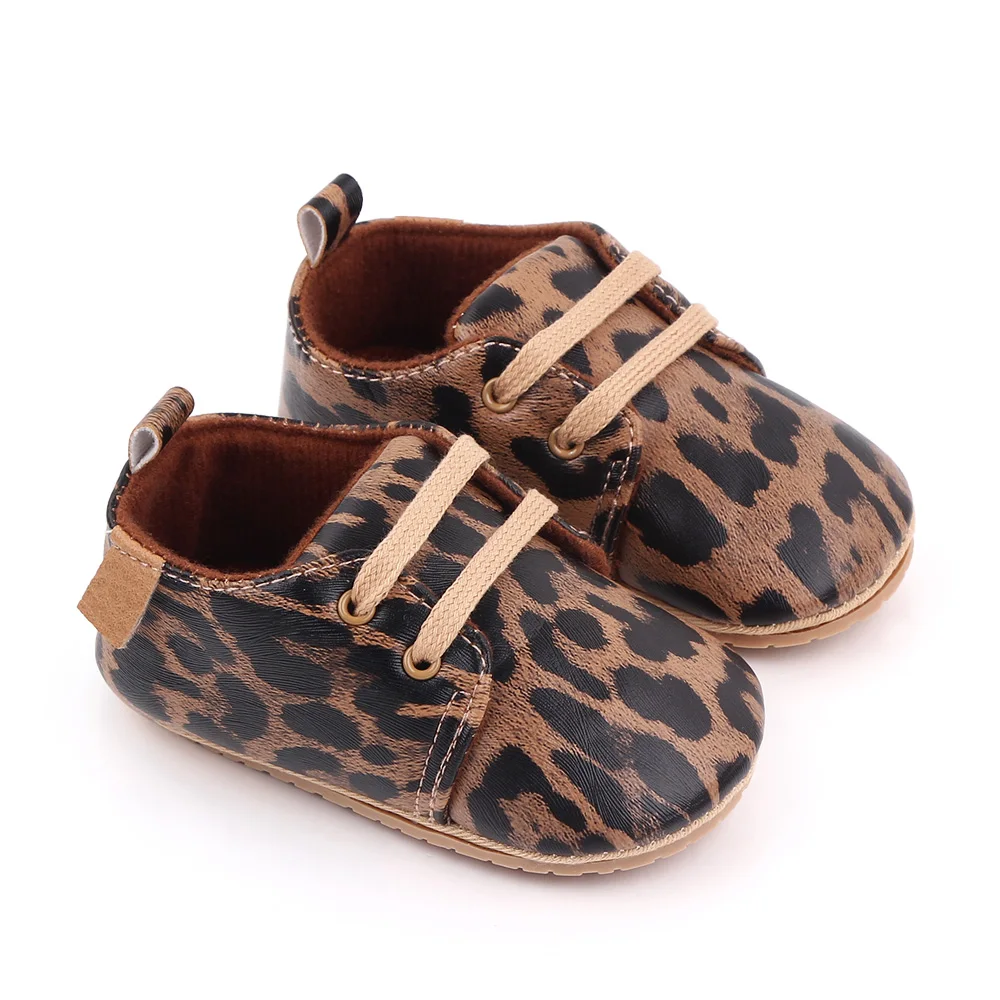 Casual Baby Boys Non-slip TPR Sole Newborn Toddler Lace Shoes Infant Dress Boys Shoes supplier