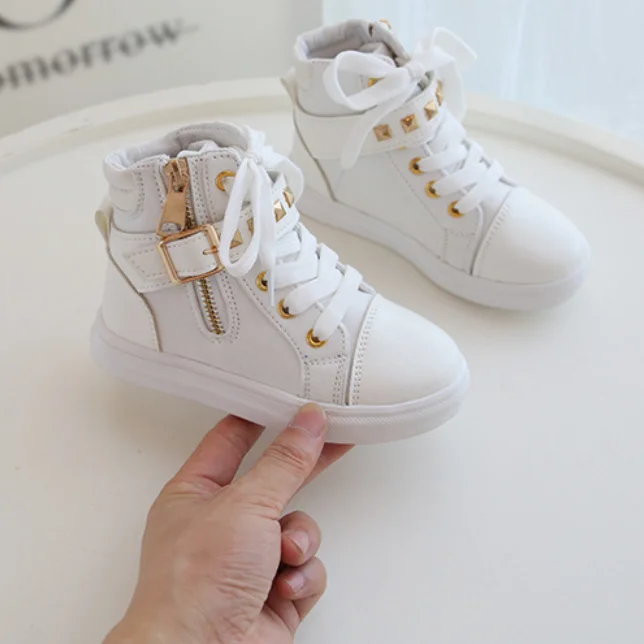 Little Girl White Canvas Tennis Shoes truongquoctesaigon.edu.vn