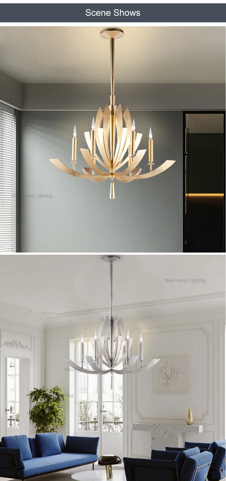 DZ-032 Modern Indoor Decoration Hotel Lobby Villa Pendant Light Luxury LED Chandelier factory