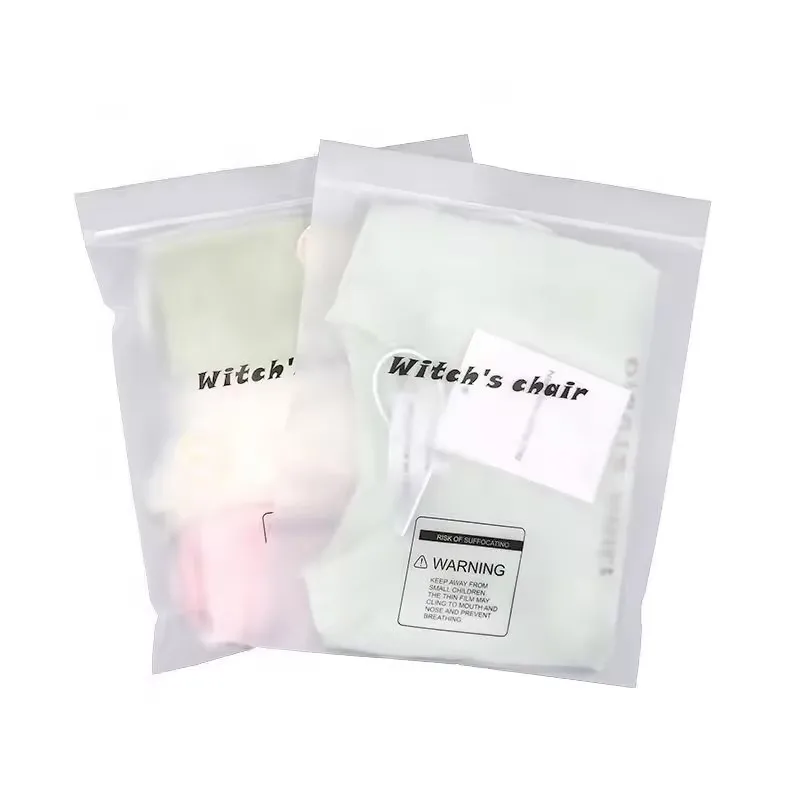 Factory Printing Logo Frosted Zipper Packing Plastic Poly Bag Custom Ziplock Packaging Bags For Clothing