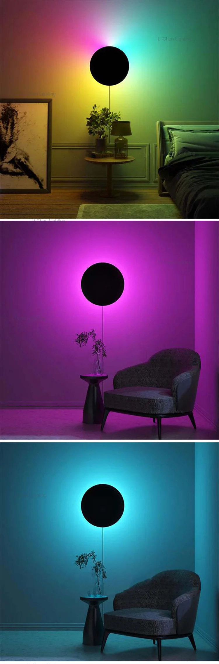 w0049 1 new product indoor decoration corridor living room led modern rgb wall light-2