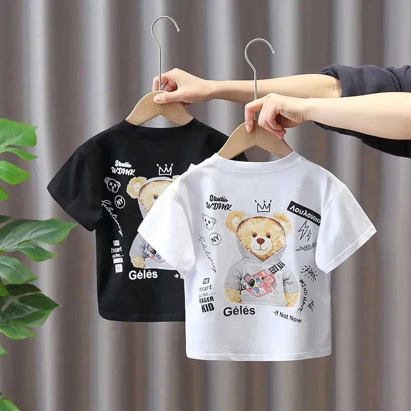 Summer Cute Children Tops Clothing Animal Cartoon Cotton Short Sleeve T Shirts Boys T-shirt