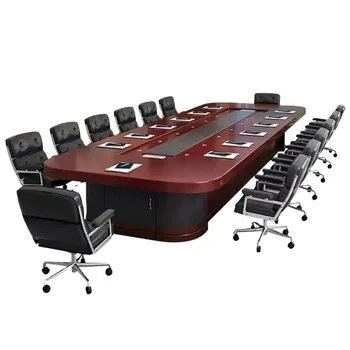 Factory Office Furniture Customized Large Boardroom Meeting Conference Table Modern Wooden Table Solid Wood Woods Tables of 20