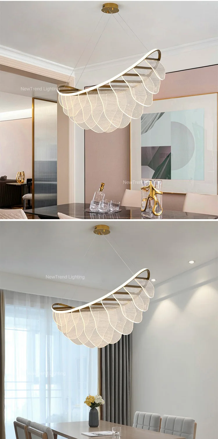 CPL-306 Modern Design Indoor Decoration Villa Hotel Mall Acrylic LED Hanging hotel lobby Chandelier details