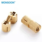 Hinge Small Hinge MONSOON Furniture Hardware 180 Degree Small Pure Brass Concealed Hinge Barrel Acrylic Hinge