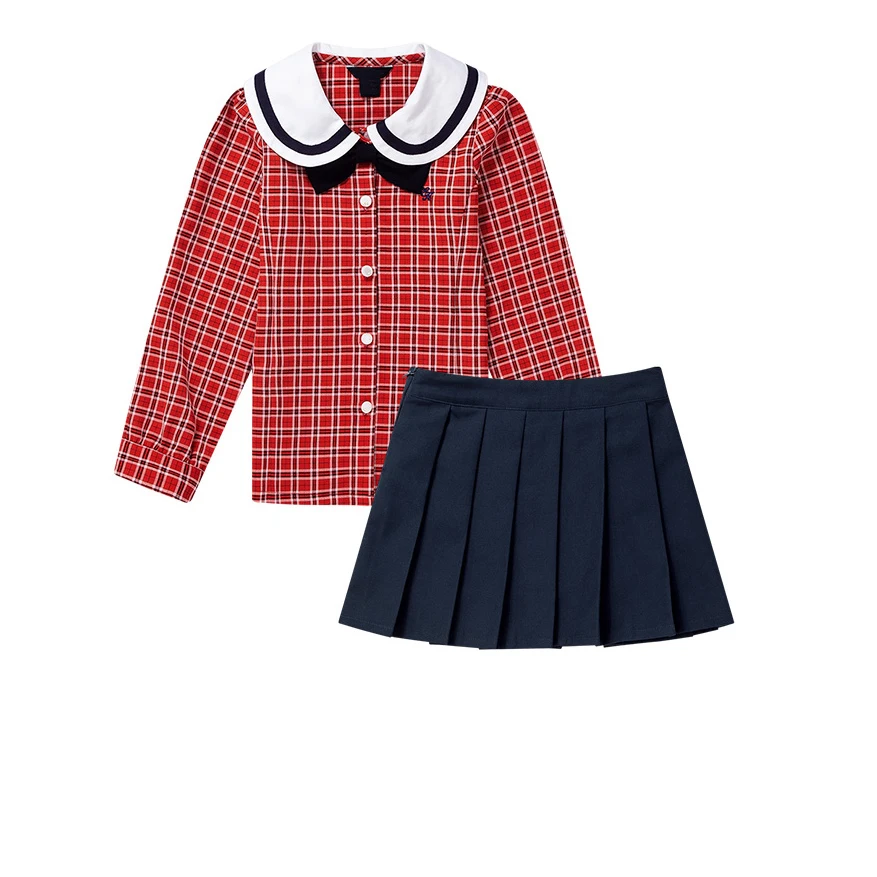 Jk uniform suit autumn and winter college style plaid school uniform summer girls pleated mini skirt