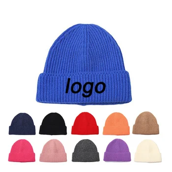 2022 Wholesale Knitting Hat Wear Keeping Warm Winter Head Wrap Hat Plain Dyed Custom Beanie Hat
